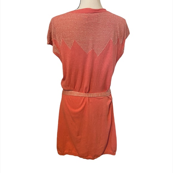 Zadig & Voltaire Rimo Coral Belted Size Small Cap Sleeve Mini Dress. - Picture 8 of 10